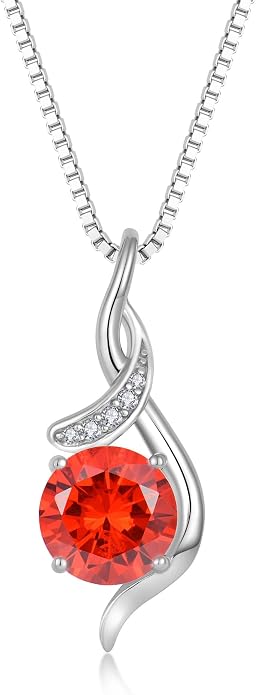 Women‘s Birthstone Pendant Necklace S925 Sterling Silver Imitation Diamond Infinity Necklace Jewelry Gift for Her