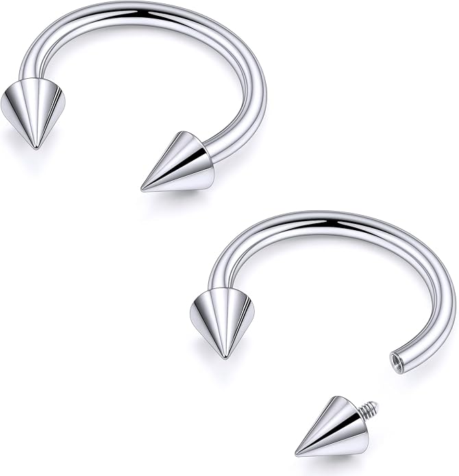 20G 18G 16G 14G 12G 8G 6G 4G 2G ASTM F136 Titanium Internal Thread Horseshoe Septum Ring Jewelry Circular Barbell Helix Snug Tragus Rook Daith Cartilage Earring Lip Ring Piercing Jewelry