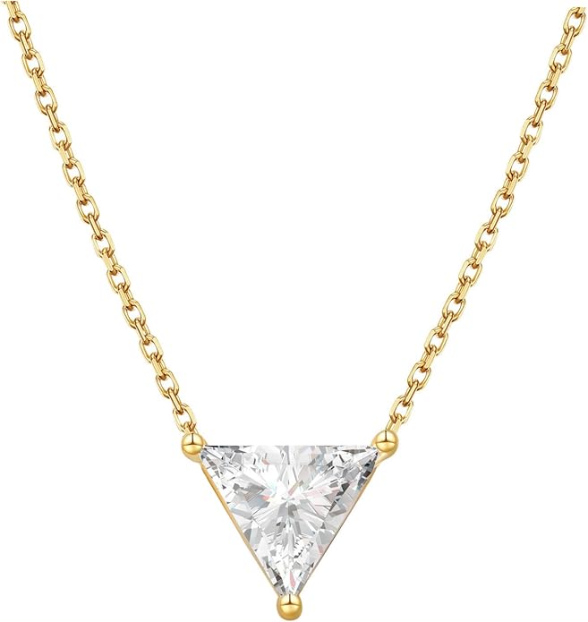 S.Leaf 18K Gold Plated Cubic Zirconia Choker Necklace for Women 925 Sterling Silver Layered Coin Moon Star Heart Circle Crystal Lariat Pendant Necklaces Gifts for Women Trendy