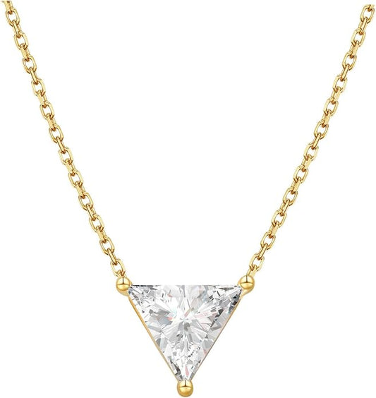 S.Leaf 18K Gold Plated Cubic Zirconia Choker Necklace for Women 925 Sterling Silver Layered Coin Moon Star Heart Circle Crystal Lariat Pendant Necklaces Gifts for Women Trendy