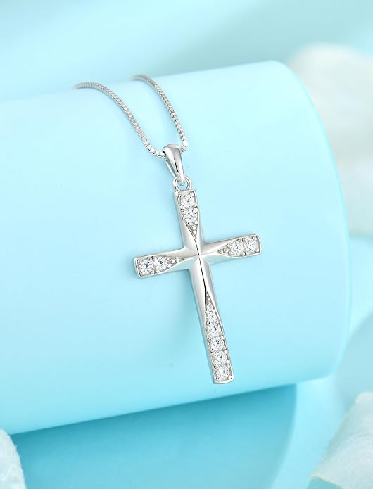 Cross Necklace for Women Birthstone Necklace for Women 925 Sterling Silver