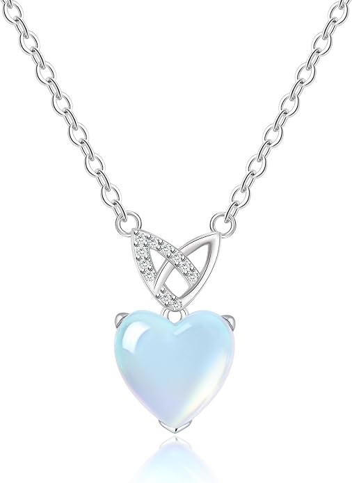 925 Sterling Silver Moonstone Necklace New Beginnings, Graduation Gifts, Created Moonstone Jewelry June Birthstone Necklace for Women, Inspirational Birthday Graduation Gifts for Friend Sister Daughter Mom