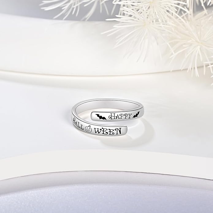 BEILIN 925 Sterling Silver Inspirational Jewelry Rings Adjustable Ring Personality Encouragement Gift for Teens Women