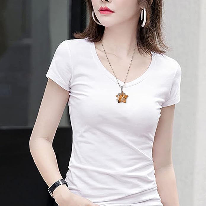 Nupuyai Natural Healing Crystal Star Stone Pendant Necklace for Women Handmade Wire Wrapped Crystal Quartz Pendant