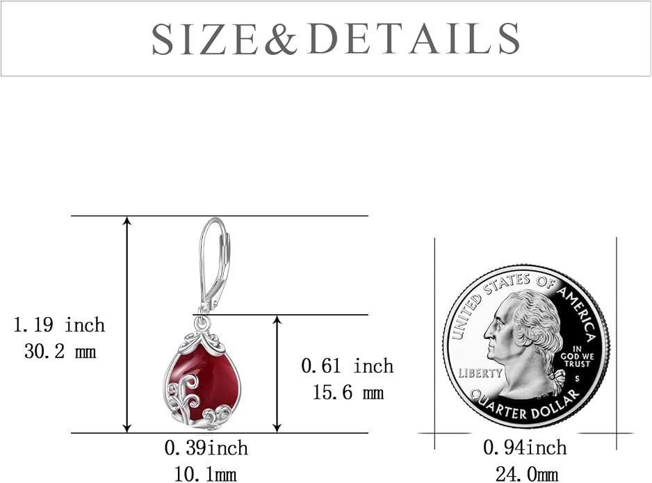 POPLYKE Celtic Filigree Teardrop Drop Dangle Earrings Sterling Silver Leverback Earrings Jewelry for Women