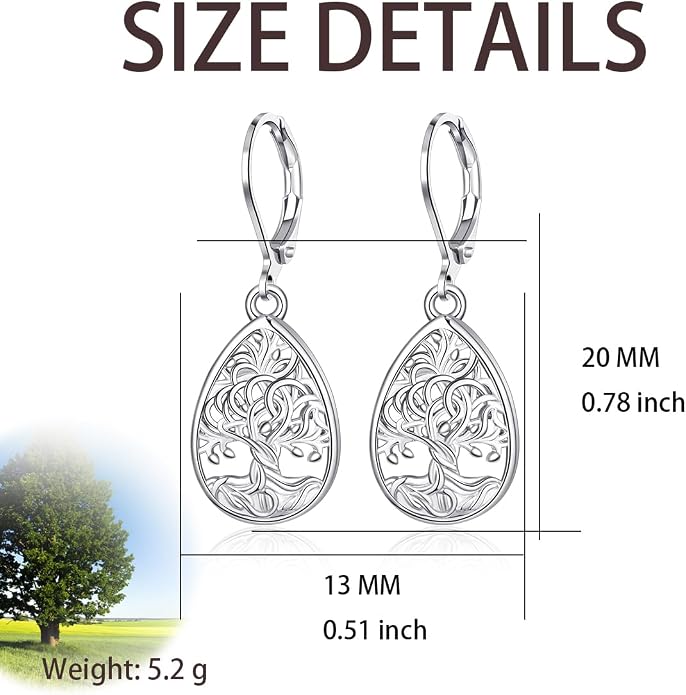 Larimar/Star/Dragonfly/Sunflower/Moonstone/Black Onyx Earrings for Women Leverback Dangle Earrings Hypoallergenic Jewelry for Women