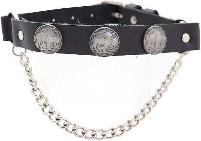 TrendyFashionJewelry Men Biker Boot Pair Bracelets Black Faux Leather Strap Chain Native Buffalo Animal Hunter