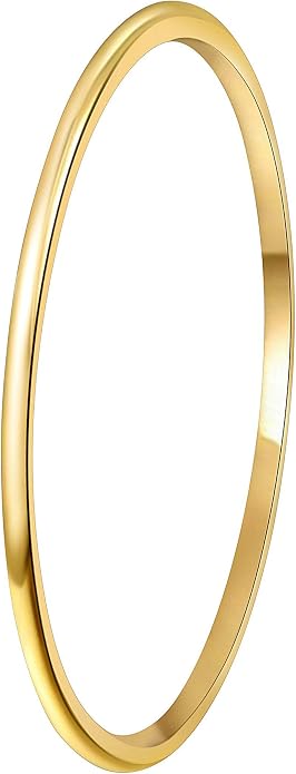 CROWNAL 1mm 2mm 3mm 4mm 5mm 6mm 7mm 8mm Tungsten White/Yellow Gold/Rose Gold Plated Wedding Band Ring Men Women Plain Dome Polished Comfort Fit