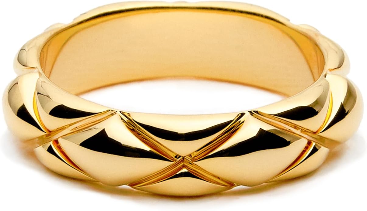 STORYJEWELLERY Gold Plated Chunky Rings, Gold Plated Rings for Women, Ring Bands for Women, Thick Statement Ring