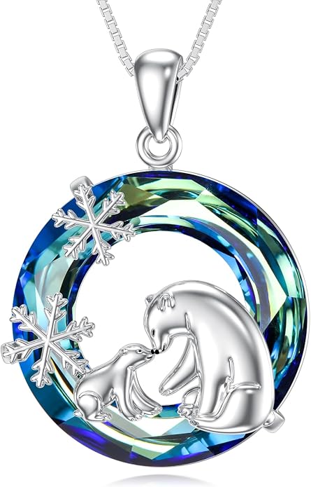 Midari Ocean Necklace 925 Sterling Silver Flamingo Mama Bear Dolphin Penguin Sea Turtle Axolotl Desert Cactus Nautical Rudder Tropical Palm Compass Wave Pendant Boho Jewelry Gifts for Women Men