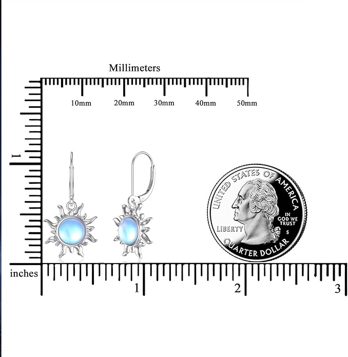 Dorunmo Moonstone Dangle Drop Earrings s925 Sterling Silver Leverback Earrings Filigree Moonstone Jewelry Birthday Gifts for Women