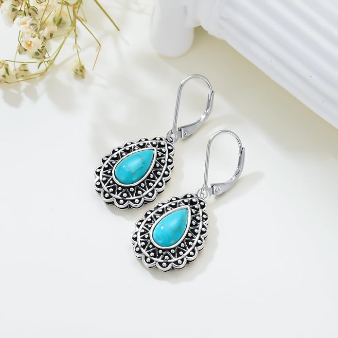 Dorunmo 925 Sterling Silver Western Dangle Earrings for Women Bohemian Earrings Hypoallergenic Christmas Jewelry Gifts for Women