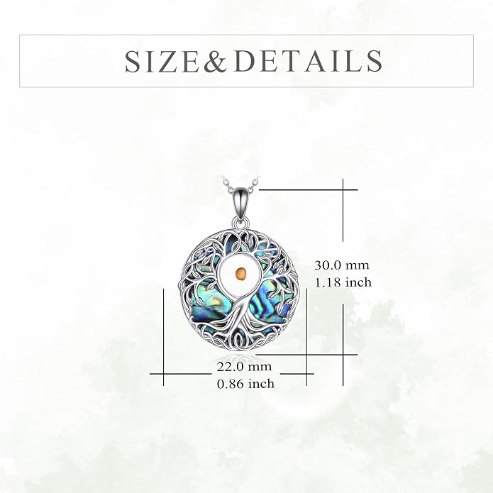 YFN Tree of Life Necklace Sterling Silver Celtic Knot Tree Pendant Jewelry Gifts for Women Men
