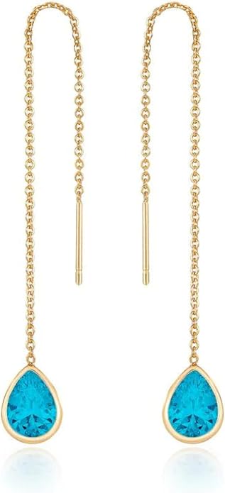 Ettika 18k Gold Plated, Silver Plated, Rhodium Plated Pull Through Threader Earrings. Threaders Minimalist Earring. Womens Jewelry Gifts