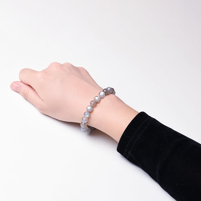 ILLUMINIA 5A Grade Natural Crystal Gemstone Bracelet | Healing Energy Charged Quartz Stone Bead | Handcrafted Stretch Bracelet for Women Men Teens