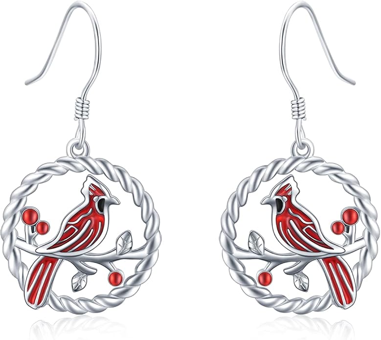 Butterfly/Cardinal/Rabbit/Frog/Turtle/Dragonfly/Flamingo/Mermaid/Hummingbird/Robin/Raven/Owl/Whale/Cat Earrings S925 Sterling Silver Animal Jewelry Gifts for Birthday Christmas
