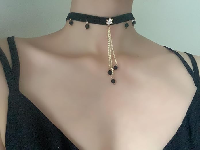 MOMOCAT Black Velvet Red Pendant Choker Necklace for Women Gothic Lace Chokers Necklace Witch Bride Vampire Accessories Aesthetic kawaii Jewelry for Women Teen Girls