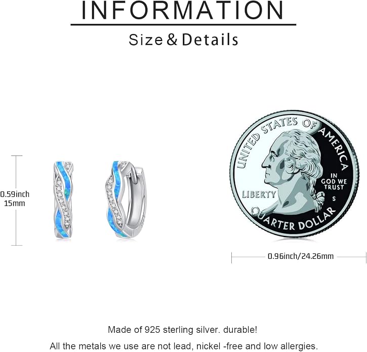 Midir&Etain Opal Hoop Earrings 925 Sterling Silver Huggie Earrings Hypoallergenic Cartilage Hoops Opal Jewelry Gifts for Women