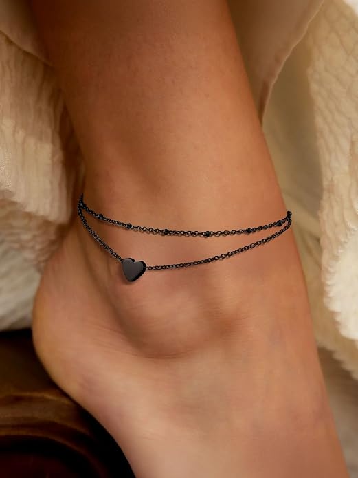 ChainsPro Anklets for Women Waterproof, Adjustable Stainless Steel/ Sterling Silver/14K Gold Plated Ankle Bracelets for Women, Non Tarnish Layered Anklets Beach Jewelry Gifts for Swimming & Daily Wear (Send Gift Box)
