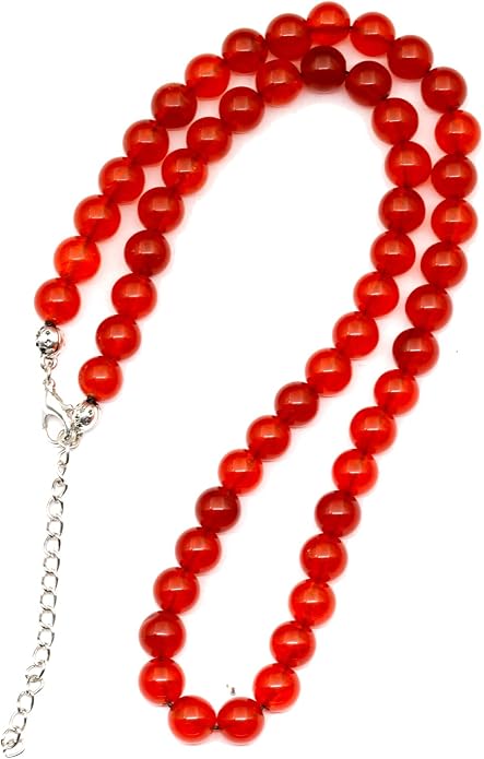 Natural Gemstone Beaded Choker Necklace | 8mm Handmade Adjustable Jewelry for Men & Women | Chakra Balancing Crystal Necklace | Spiritual Gift | Macrame Cord with Extender