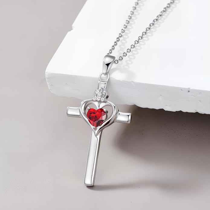 Cross Necklace for Women 925 Sterling Silver Crucifix Pendant Christian Cross Jewelry for Women Men