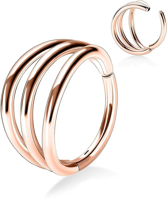 316L Surgical Steel Septum Clicker Ring Nose Ring Hoop Sleeper Hoop Earring Helix Rook Conch Cartilage Daith Tragus Earrings Lobe Nose Piercing Jewelry for Women