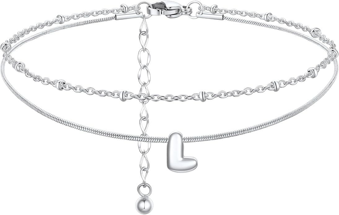 ChainsProMax Initial Ankle Bracelets for Women, Waterproof Anklets Bracelet Adjustable Summer Beach Women Foot Jewelry, Stainless Steel/Gold Plated-Send Gift Box/Letter A-Z