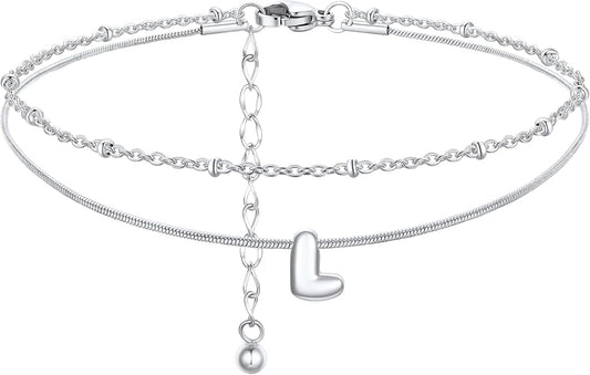ChainsProMax Initial Ankle Bracelets for Women, Waterproof Anklets Bracelet Adjustable Summer Beach Women Foot Jewelry, Stainless Steel/Gold Plated-Send Gift Box/Letter A-Z