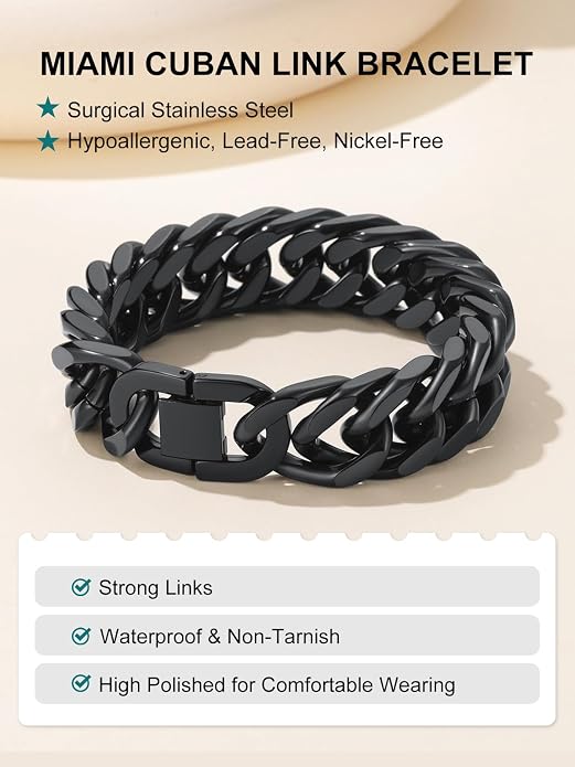 Supcare Unique Anniversary Birthday Valentines Fathers Day Stainless Steel Cuban Link Bracelets for Men Him, To My Man Dad Husband Love Always Remember Wrist Chain Bracelet Jewelry Gifts