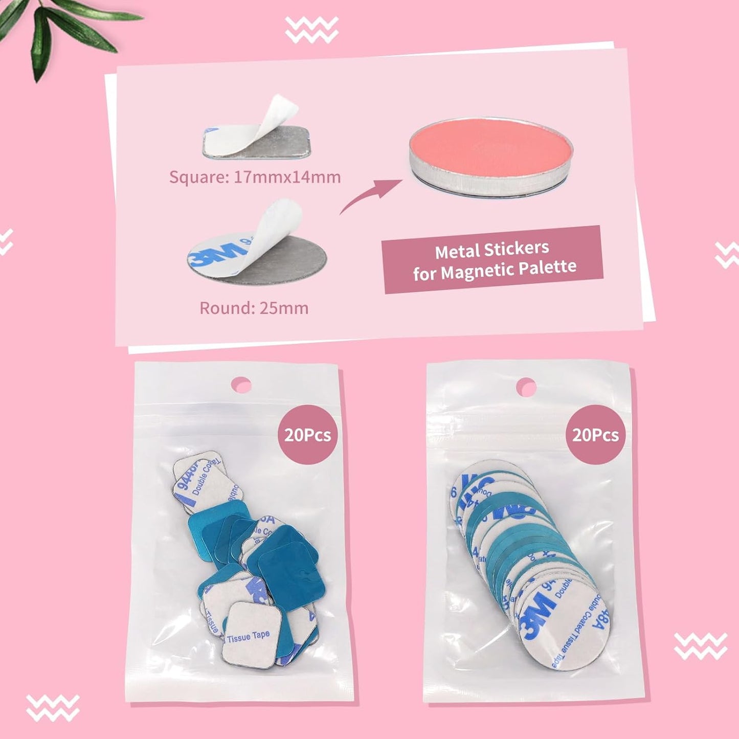 Large Empty Magnetic Eyeshadow Palette with Clear Top, Travel Makeup Organizer with 40Pcs Adhesive Metal Stickers For DIY Your Own Powder Palette (Large Palette - 7.87”x5.51”)