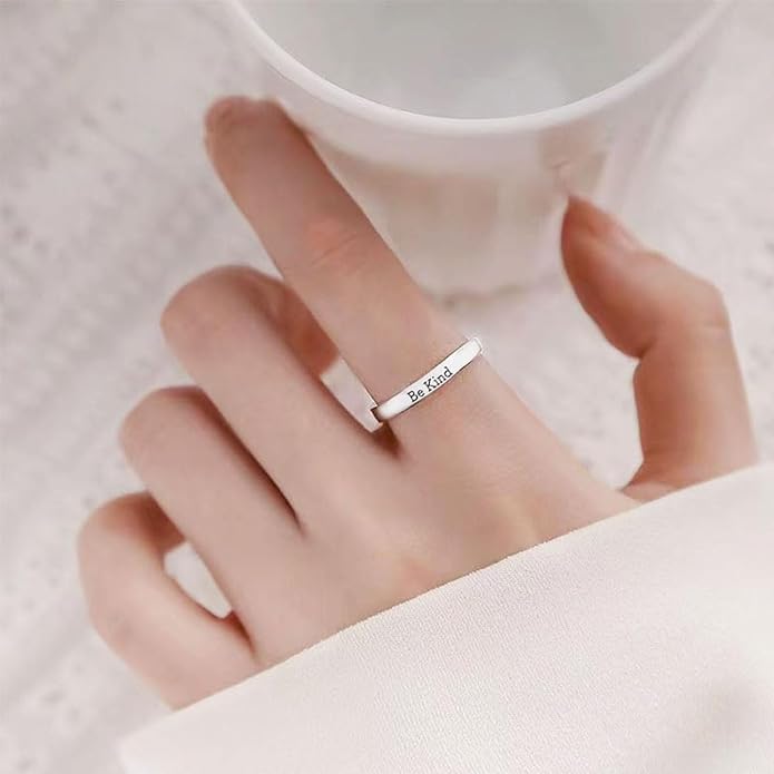 Be Kind Ring, Be Kind of a Bitch Ring Be Kind... Of A Bitch Ring Stainless Steel Engraved Band Friendship Ring Inspirational Motivational Funny Ring Jewelry Gift for Sorority Sisters Friends Anniversary Birthday