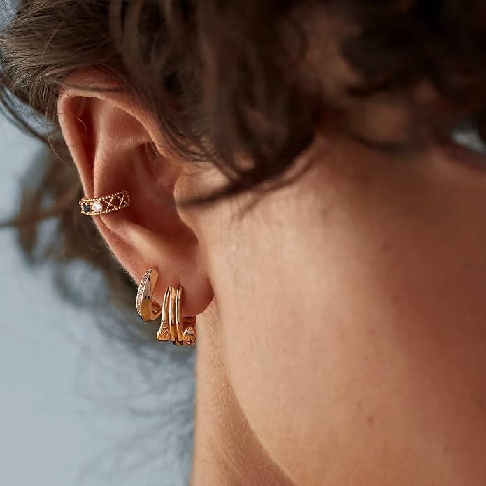 MYEARS Women Ear Cuff Earring Gold Non Pierced Ear Cartilage Clip on Wrap Hoop 14K Gold Filled Tiny Boho Beach Simple Minimalist Delicate Handmade Hypoallergenic Jewelry Gift-Sold as Single/Pair