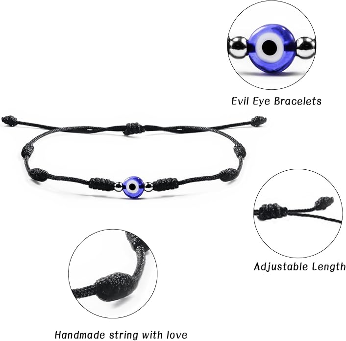 BOCHOI Evil Eye Bracelet for Women Good Luck String Bracelet Kabbalah Protection Friendship Wish Bracelet Jewelry for Girls Girlfriend Wife Mother Daughter
