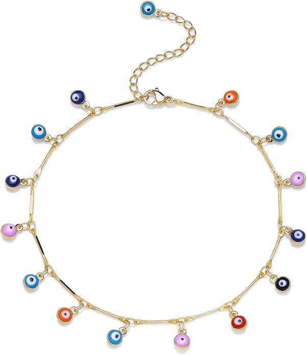 MEVECCO Anklet for Women Gold Chain 14K Gold Plated Dainty Boho Beach Summer Simple Foot Jewelry Ankle Bracelet