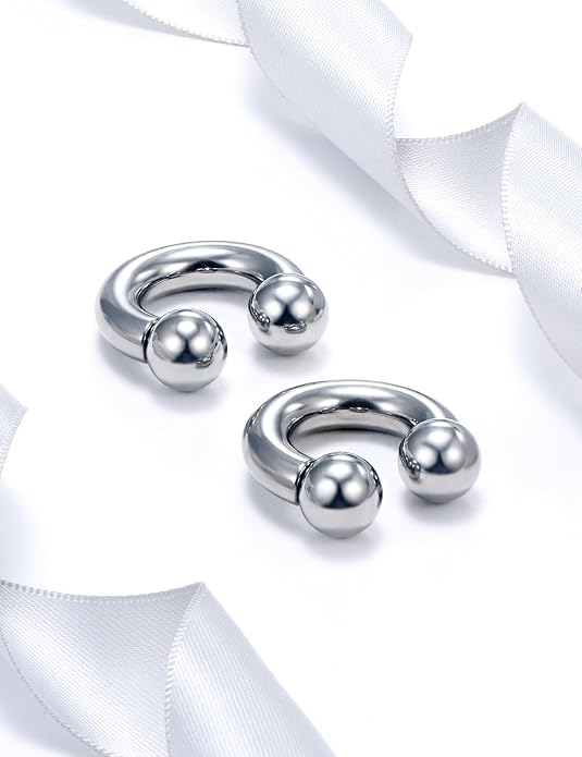 20G 18G 16G 14G 12G 8G 6G 4G 2G ASTM F136 Titanium Internal Thread Horseshoe Septum Ring Jewelry Circular Barbell Helix Snug Tragus Rook Daith Cartilage Earring Lip Ring Piercing Jewelry