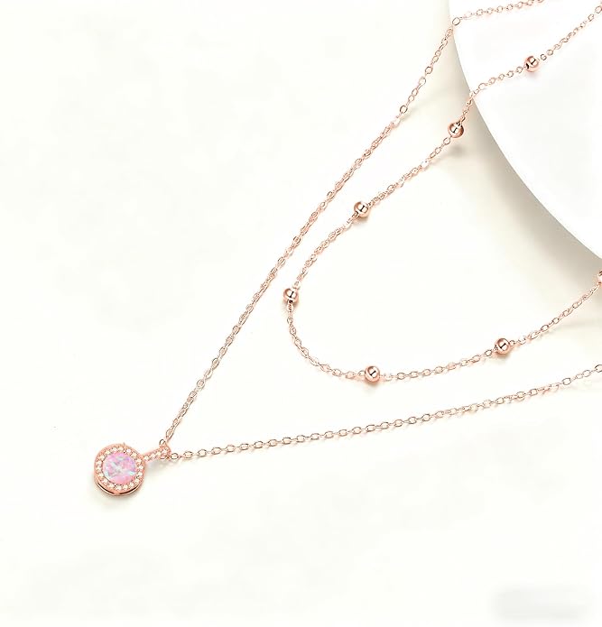 MONGAS Tree of Life/Infinity Cross/Lock and Key/Lotus/Hamsa/Horse/Strawberry/Opal/Lariat/Dragonfly/Heart/Violin Layered Necklace Sterling Silver for Women