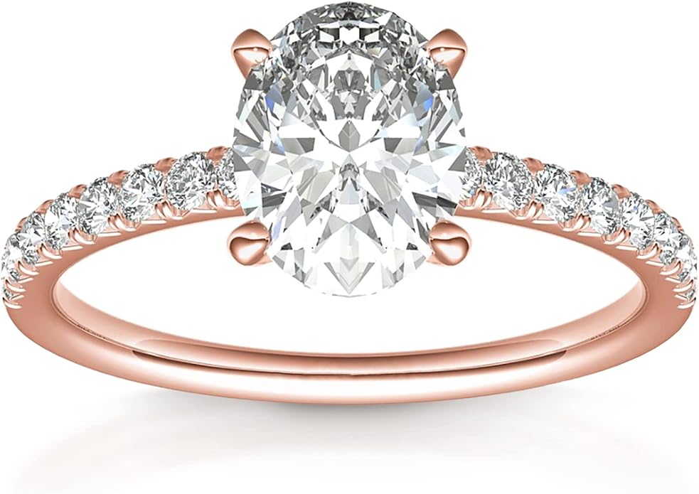 PAVOI 14K Gold Plated Engagement Rings for Women | Promise Wedding Band | 1.50CT - 3CT Cushion Cut Round Oval Cubic Zirconia Engagement Ring