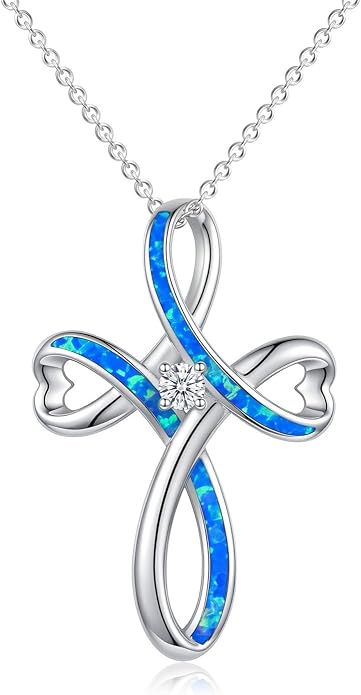 PELOVNY Celtic Knot Necklaces for Women 925 Sterling Silver Gemstone/Birthstone Teardrop Infinity Necklace Irish Celtic Pendant Jewelry Gifts for Mom Daughter Wife