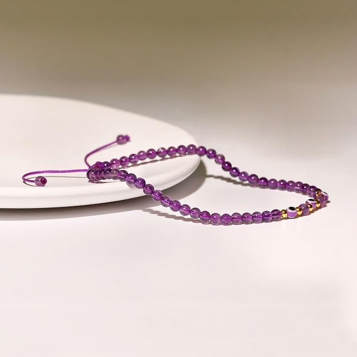 Evil Eye Ankle Bracelets for Women Beads Anklets Beach Accessiory Gemstone Healing Crystal Adjustable