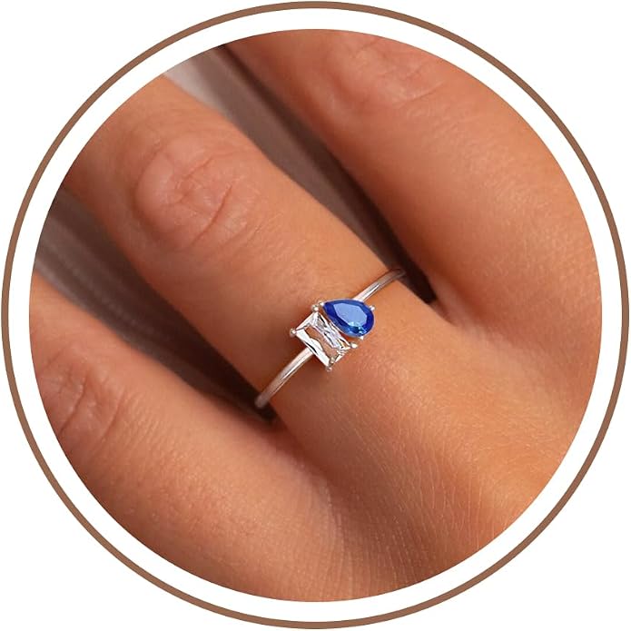 Birthstone Rings for Women, Non Tarnish Gold Rings 2026 Graduation Gifts Birthday Gift Trendy Teen Girl Stuff Dainty 14K Plated Adjustable CZ Stacking Promise Ring Anniversary Jewelry for Friend Sister Girlfriend Daughter