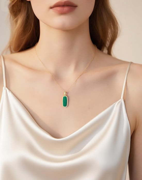 Natural Gemstone New Beginnings Birthday Graduation Gifts 925 Silver Jewelry Plated with 18K Gold Protection Necklace for Women