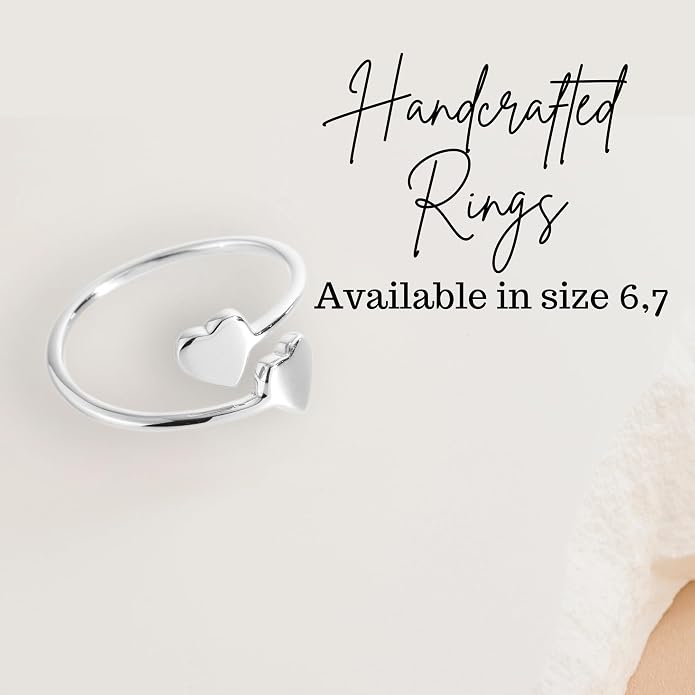 18k Gold Plated Simple Minimalist Heart Adjustable Stackable Halo Ring Band for Women Valentines Day Gifts for Her Comes with a Gift Box