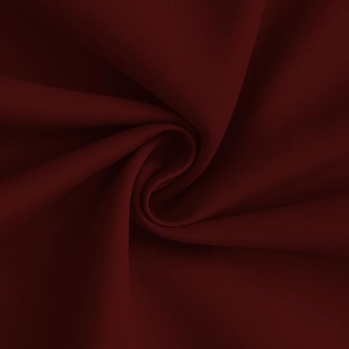 Yakamok Burgundy Red Blackout Curtains 84 Inches Long for Bedroom 50" Wide | Blackout Curtain Panels for Bedroom, 2 Thick Layers Grommet Top Thermal Insulated Drapes with White Back for Living Room
