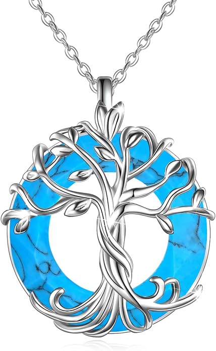 TOUPOP Tree of Life Necklace Gifts for Women 925 Sterling Silver Family Tree Pendant with Crystal Birthday Irish Jewelry Gifts for Women Her Wife Mom