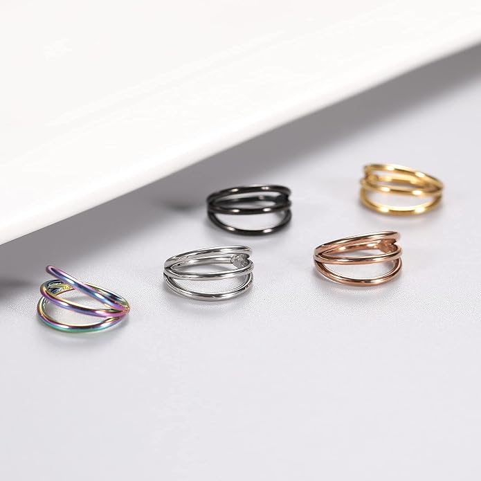 316L Surgical Steel Septum Clicker Ring Nose Ring Hoop Sleeper Hoop Earring Helix Rook Conch Cartilage Daith Tragus Earrings Lobe Nose Piercing Jewelry for Women
