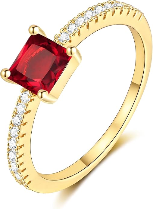 Birthstone Gold Rings for Women Non Tarnish 14K Gold Plated Stackable Cubic Zirconia Thumb Rings Dainty Cute Emerald Eternity Band Pinky Ring Engagement Wedding Promise Rings Jewelry Gifts