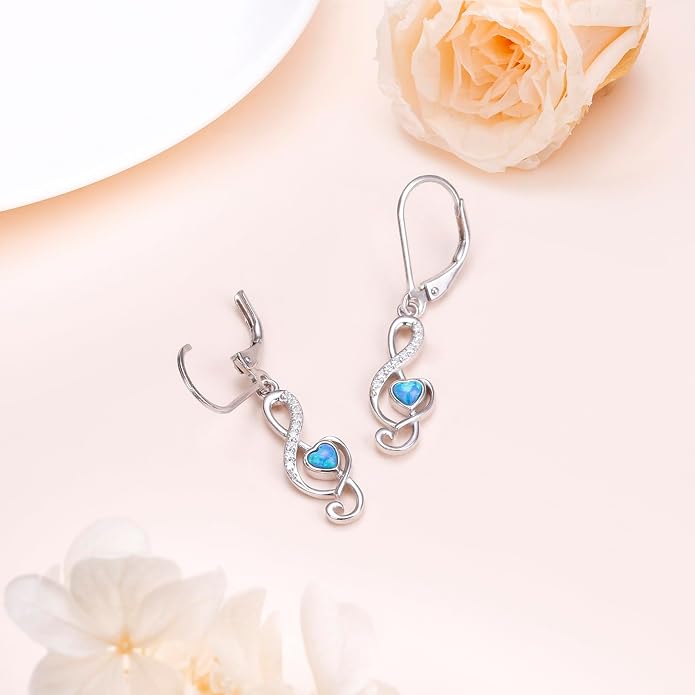 925 Sterling Silver Filigree Dangle Drop Earrings Daisy/Lotus/Rose Flower/Moonstone Leverback Teardrop Earrings for Women Infinity Celtic Knot Daisy Lotus Jewelry for Mothers Day