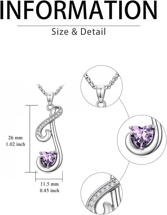Birthday Gifts for Women Alphabet A to Z Initial Birthstone Pendant Necklaces for Women - 18k White Gold Plated Personalized Name Jewelry Anniversary Graduation Gifts for Wife Her Daughter Girlfriend(with Gift Box)