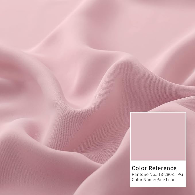BGment Baby Pink 100% Blackout Curtains for Nursery Bedroom 96 Inch Length 2 Panels, Thermal Insulated Full Light Blocking Grommet Noise Cancelling Window Curtains for Girls Room, 55 Inch Wide Each