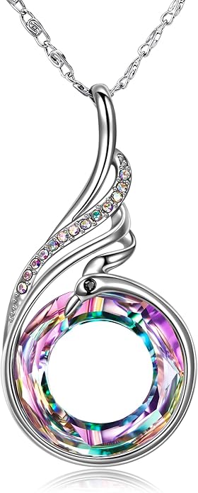 Kate Lynn "Rise From the Ashes Phoenix Necklace Made with Crystals from Austria, 18"+2" Necklace, Packaged with Jewelry Box, Birthday Gift for Women, Symbol of Luck and Renewal